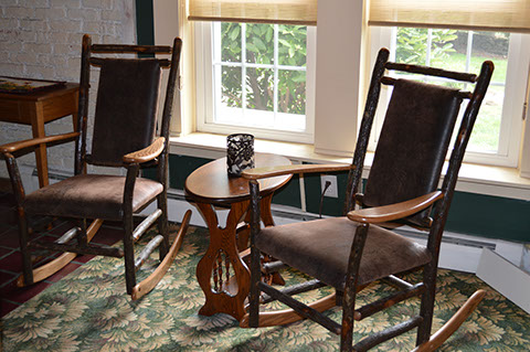 The center of the farmhouse has a beautiful fireplace to warm up and relax our guests.